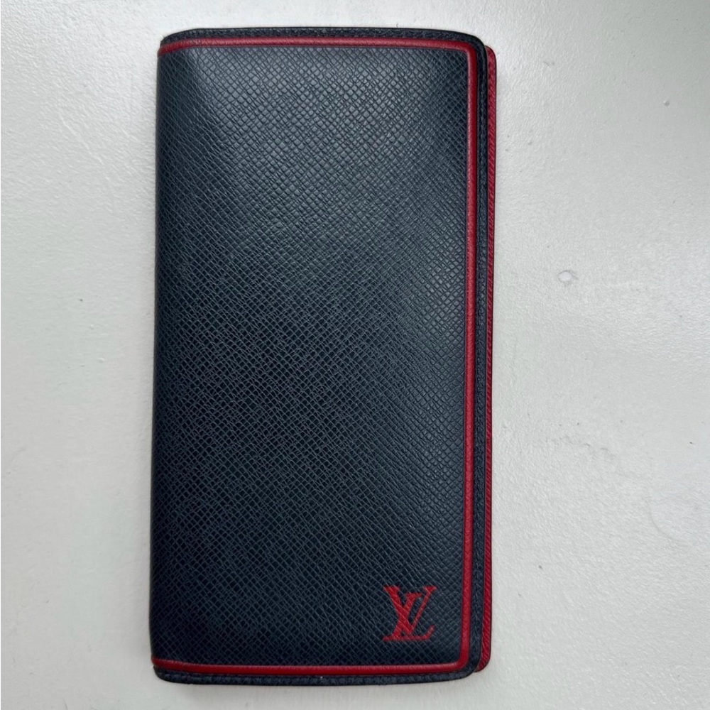 Louis Vuitton Black and Red Brazza wallet